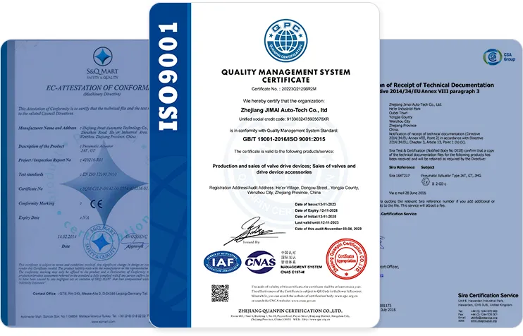 certificate, quality management system, Zhejiang JIMAI Auto-Tech Co., Ltd.