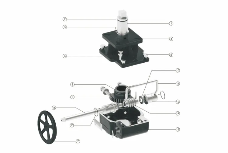 exploded view, gearbox components