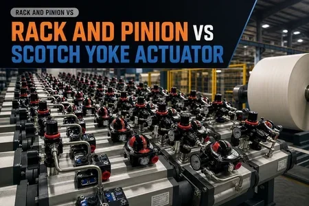 rack and pinion vs scotch yoke actuator illustration