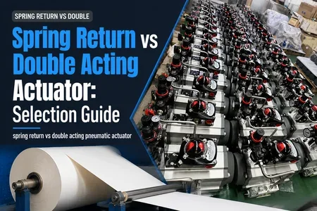 spring return vs double acting pneumatic actuator illustration